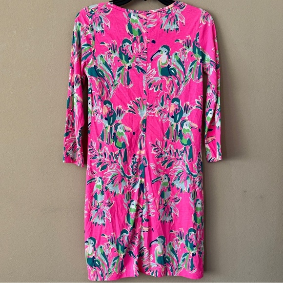 Lilly Pulitzer Pima Cotton Beacon Toucan Can Tropical T-shirt Dress Size XS - Picture 6 of 6